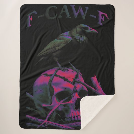 F-Caw-F Funny Black Crow Bird Sherpadecke (Vorderseite)