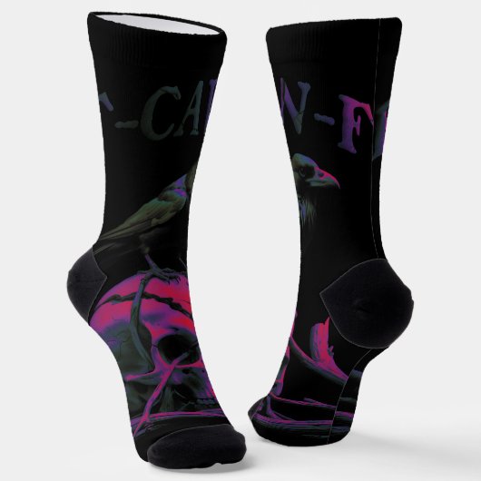 F-Caw-F Funny Black Crow Bird Socken (Gewinkelt)