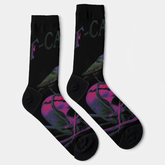 F-Caw-F Funny Black Crow Bird Socken (Rechts)