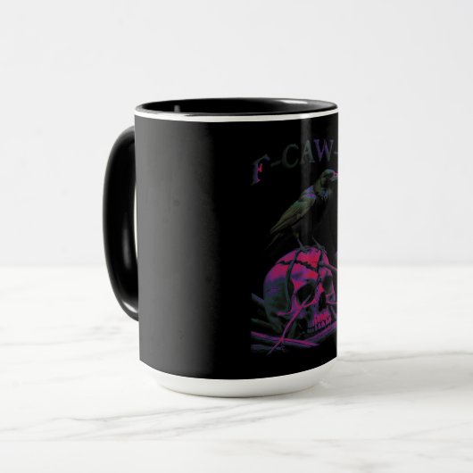 F-Caw-F Funny Black Crow Bird Tasse (Vorderseite Links)