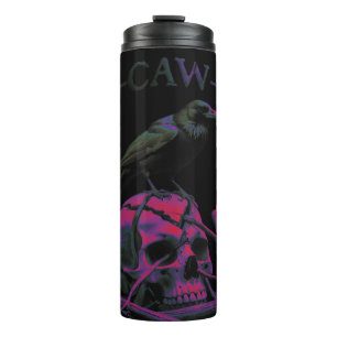 F-Caw-F Funny Black Crow Bird Thermosbecher