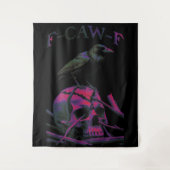 F-Caw-F Funny Black Crow Bird Wandteppich (Vorderseite)