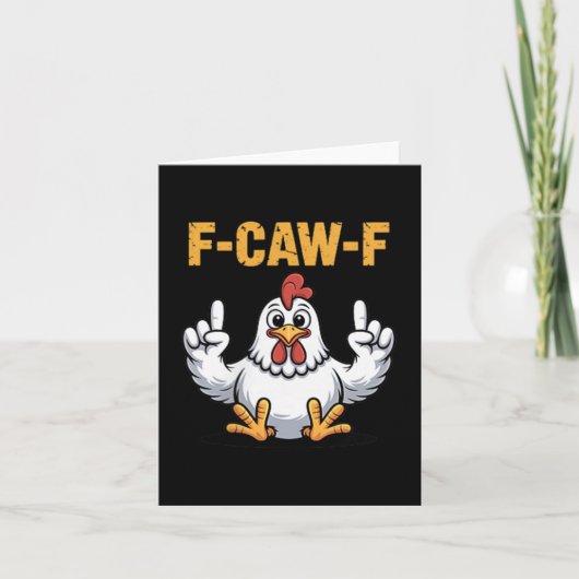 F-caw-f Funny Chicken Cartoon Spaß Vibe For Men A Karte (Vorderseite)