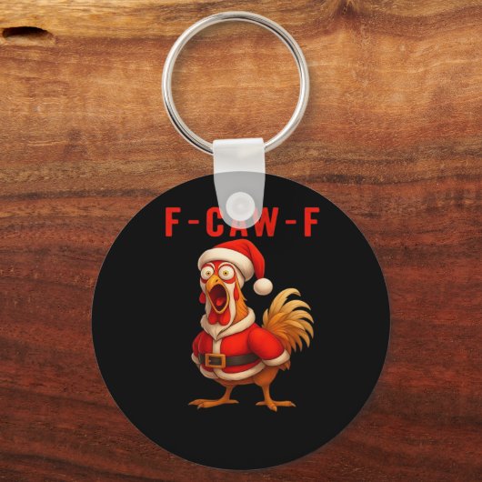 F-Caw-F Funny Chicken Christmas Essential Schlüsselanhänger (Vorderseite)