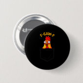 F-caw-f Funny Chicken Cket Humor Quote Rooster Mem Button (Vorne & Hinten)