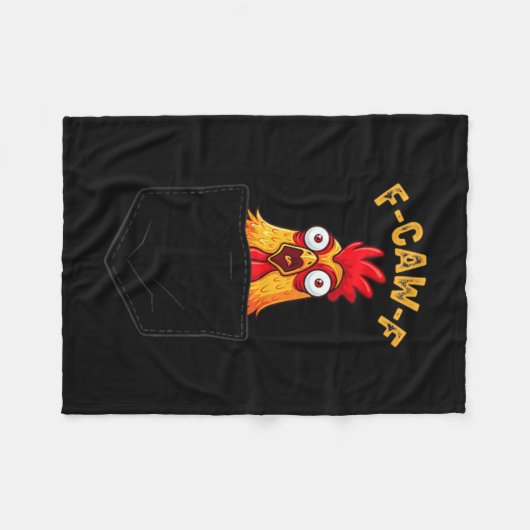F-caw-f Funny Chicken Cket Humor Quote Rooster Mem Fleecedecke (Vorderseite (Horizontal))