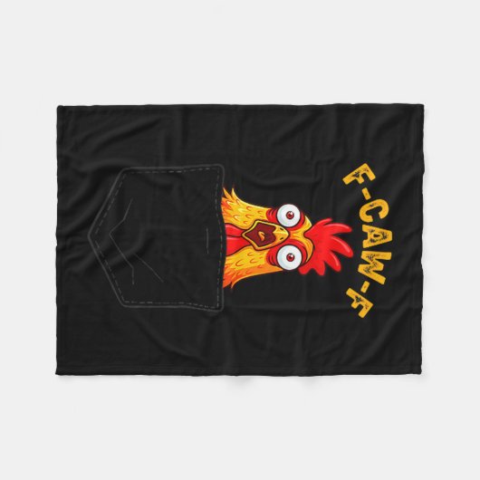 F-caw-f Funny Chicken Cket Humor Quote Rooster Mem Fleecedecke (Vorderseite (Horizontal))