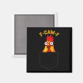 F-caw-f Funny Chicken Cket Humor Quote Rooster Mem Magnet (Vorderseite/Rückseite)