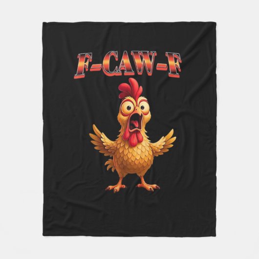F-Caw-F Funny Chicken Classic Aesthetic Design Fleecedecke (Vorderseite)