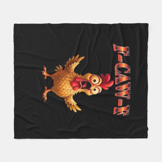 F-Caw-F Funny Chicken Classic Aesthetic Design Fleecedecke (Vorderseite (Horizontal))