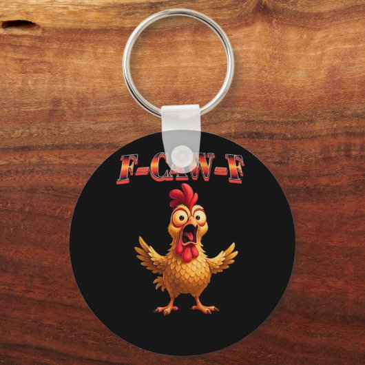 F-Caw-F Funny Chicken Classic Aesthetic Design Schlüsselanhänger (Vorderseite)