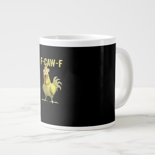 F-Caw-F Funny Chicken Classic Creative Casual Jumbo-Tasse (Vorderseite Rechts)