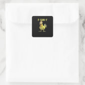 F-Caw-F Funny Chicken Classic Creative Casual Quadratischer Aufkleber (Tasche)