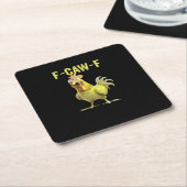 F-Caw-F Funny Chicken Classic Creative Casual Rechteckiger Pappuntersetzer (angewinkelt)