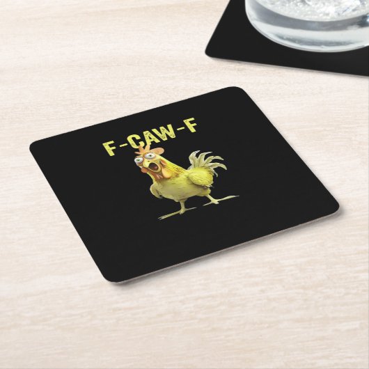 F-Caw-F Funny Chicken Classic Creative Casual Rechteckiger Pappuntersetzer (angewinkelt)
