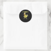 F-Caw-F Funny Chicken Classic Creative Casual Runder Aufkleber (Tasche)