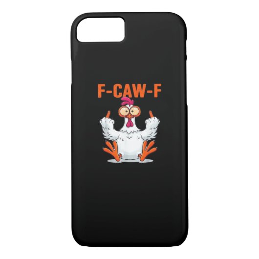 F Caw F Funny Chicken Classic Minimal Clean Case-Mate iPhone Hülle (Rückseite)
