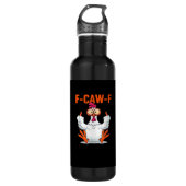 F Caw F Funny Chicken Classic Minimal Clean Edelstahlflasche (Vorderseite)