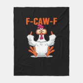 F-Caw-F Funny Chicken Classic Minimal Clean Fleecedecke (Vorderseite)