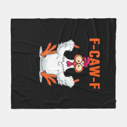 F Caw F Funny Chicken Classic Minimal Clean Fleecedecke (Vorderseite (Horizontal))