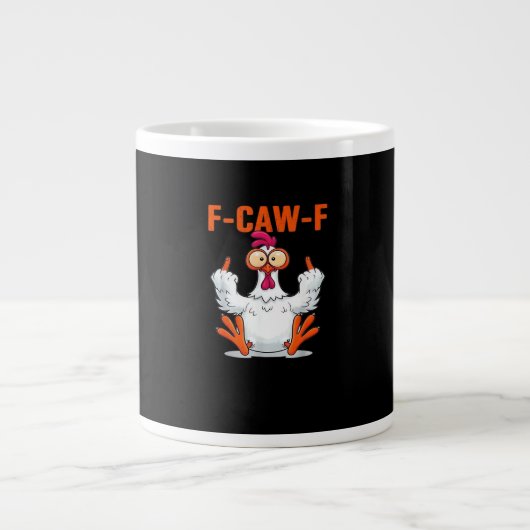F-Caw-F Funny Chicken Classic Minimal Clean Jumbo-Tasse (Vorderseite)