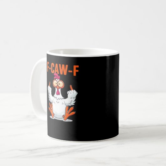 F Caw F Funny Chicken Classic Minimal Clean Kaffeetasse (Vorderseite Links)