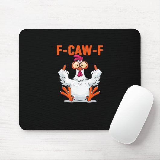 F Caw F Funny Chicken Classic Minimal Clean Mousepad (Mit Mouse)