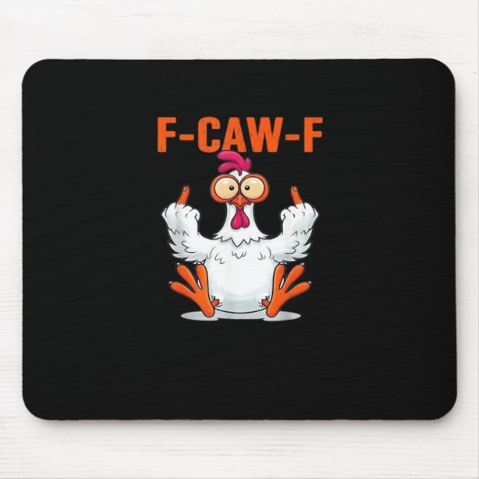 F Caw F Funny Chicken Classic Minimal Clean Mousepad (Vorne)