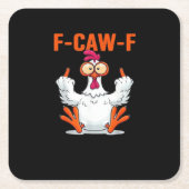 F-Caw-F Funny Chicken Classic Minimal Clean Rechteckiger Pappuntersetzer (Vorderseite)