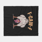 F-Caw-F Funny Chicken Classic Retro Cool Fleecedecke (Vorderseite (Horizontal))
