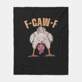 F-Caw-F Funny Chicken Classic Retro Cool Fleecedecke (Vorderseite)