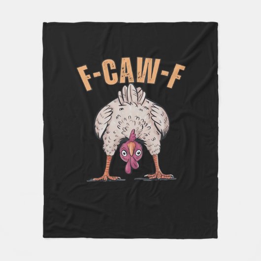 F-Caw-F Funny Chicken Classic Retro Cool Fleecedecke (Vorderseite)