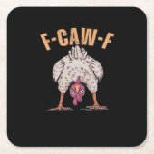 F-Caw-F Funny Chicken Classic Retro Cool Rechteckiger Pappuntersetzer (Vorderseite)