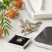 F-Caw-F Funny Chicken Classic Retro Cool Schlüsselanhänger (Seite)