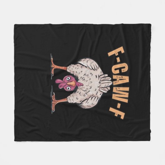 F Caw F Funny Chicken Classic Retro Cool Style Fleecedecke (Vorderseite (Horizontal))