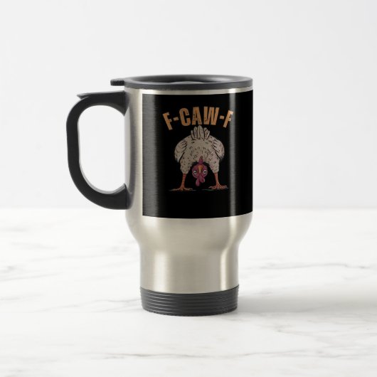 F Caw F Funny Chicken Classic Retro Cool Style Reisebecher (Links)