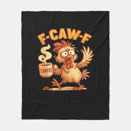 F-Caw-F Funny Chicken Classic Retro Graphic Fleecedecke (Vorderseite)