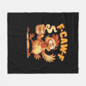 F-Caw-F Funny Chicken Classic Retro Graphic Fleecedecke (Vorderseite (Horizontal))