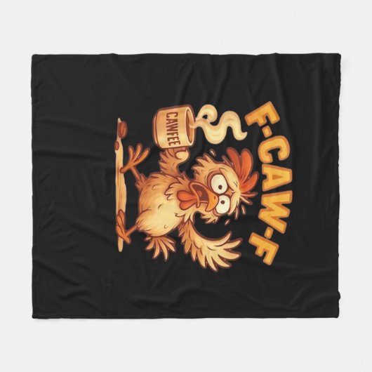 F-Caw-F Funny Chicken Classic Retro Graphic Fleecedecke (Vorderseite (Horizontal))