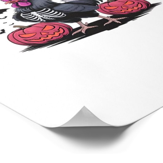 F-Caw-F Funny Chicken Classic Retro Graphic Poster (Ecke)