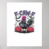 F-Caw-F Funny Chicken Classic Retro Graphic Poster (Vorne)
