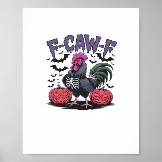 F-Caw-F Funny Chicken Classic Retro Graphic Poster (Vorne)