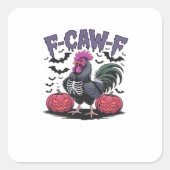 F-Caw-F Funny Chicken Classic Retro Graphic Quadratischer Aufkleber (Vorderseite)