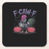 F-Caw-F Funny Chicken Classic Simple Style Rechteckiger Pappuntersetzer (Vorderseite)