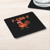 F-Caw-F Funny Chicken Classic Trendy Style Rechteckiger Pappuntersetzer (angewinkelt)