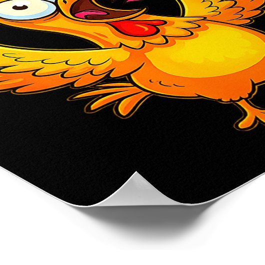 F-caw-f Funny Chicken – Crazy Farm Animal Humor Poster (Ecke)
