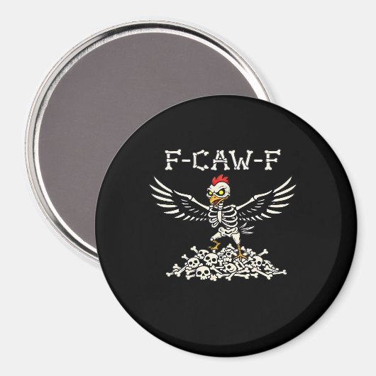 F-Caw-F Funny Chicken Halloween Cool Unique Magnet (Vorderseite/Rückseite)
