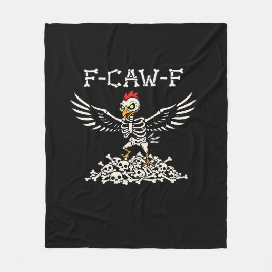 F Caw F Funny Chicken Halloween Cool Unique Style Fleecedecke (Vorderseite)