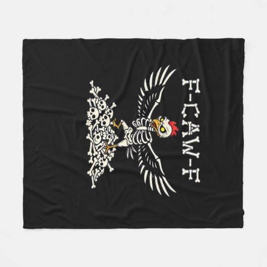 F Caw F Funny Chicken Halloween Cool Unique Style Fleecedecke (Vorderseite (Horizontal))