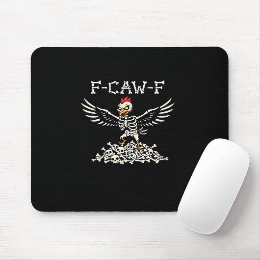 F Caw F Funny Chicken Halloween Cool Unique Style Mousepad (Mit Mouse)